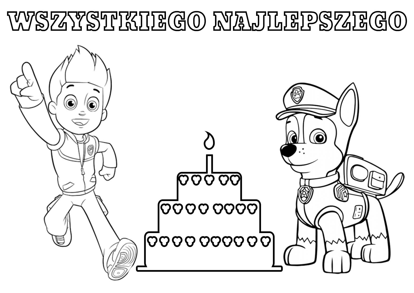 Online coloring book: Happy birthday Ryder and Chase coloring page